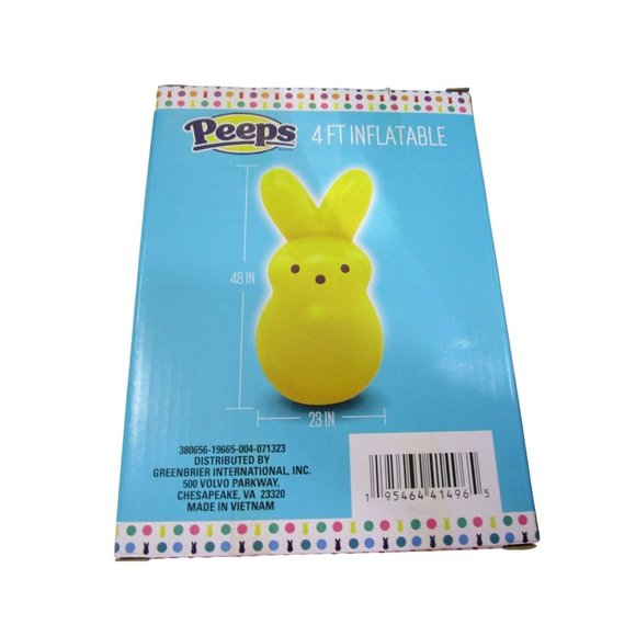 Yellow Easter Bunny Inflatable Classic Peep New 4ft Tall - Picture 3 of 13